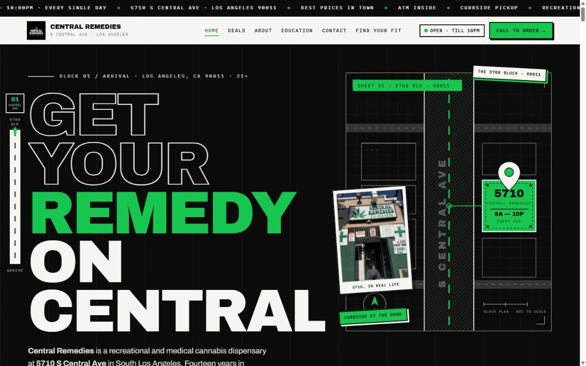 Central Remedies dispensary website