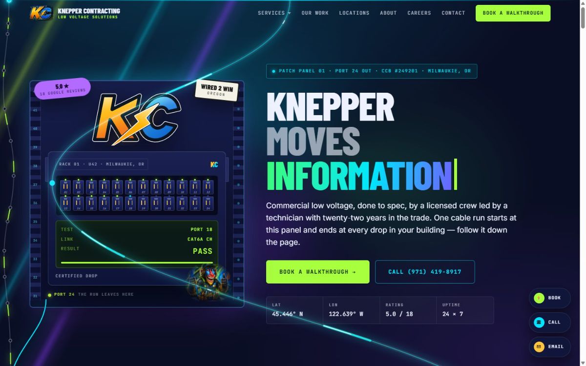 Knepper Contracting homepage