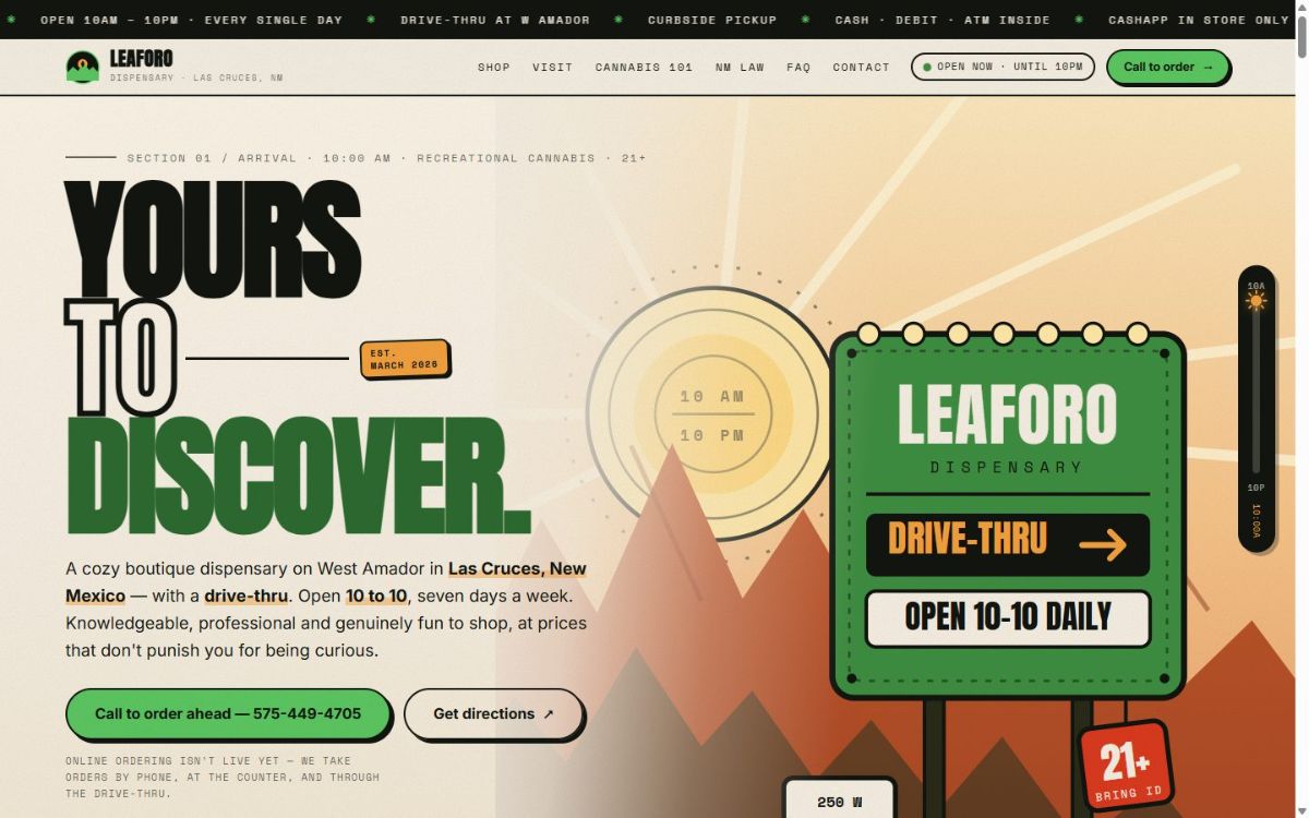 Leaforo Dispensary website