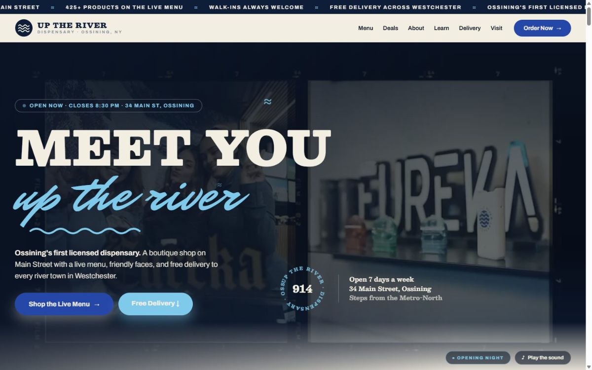 Up The River dispensary website